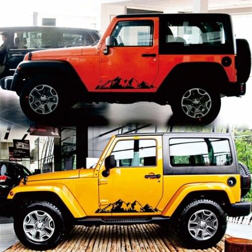 New Hot 76x16cm Mountain Range Car Sticker Car Full Body Style Sticker Vinyl Decals For Car Auto Jeep Truck