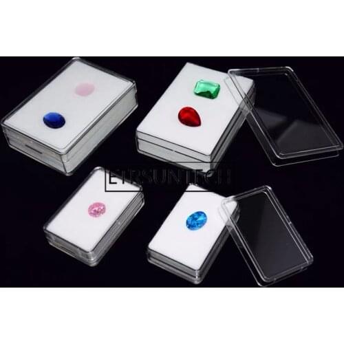 80pcs Diamond Storage Organizer Clear Rectangle Gem Jars Box Gemstones Packaging Box Pendant Jewelry Gift Display Case