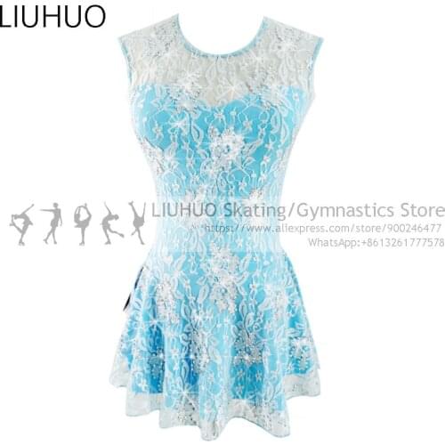 Ice skating competition dress Girls wholesale Quality Mesh jelewsy swimwear Kids Ice skate dance skirts for Competition