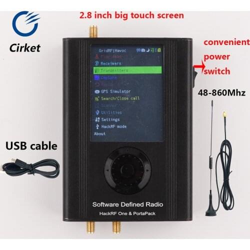 PortaPack & HackRF One SDR Radio + Havoc Firmware+1000mAh Battery Aluminum Case for 2.4/2.8inch Touch LCD