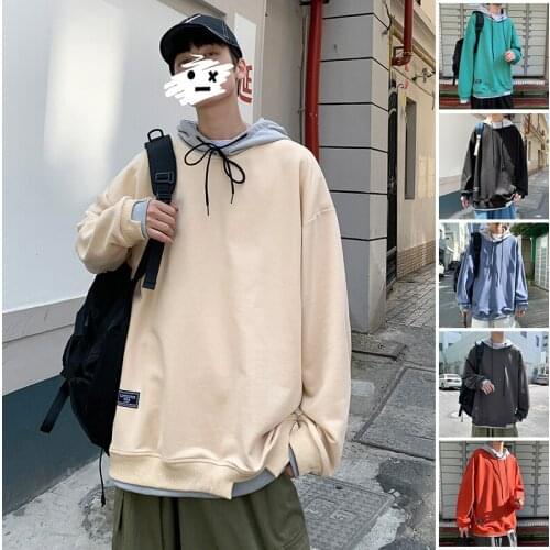 Casual Hoodies for Teens 2021 Autumn Male Japanese Hip Hop Loose Couple Harajuku Street Trendy Men Oversized Street Hoodie Top