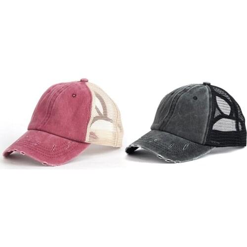 WolFAce Outdoor Sports Adjustable Sunshade Mesh Baseball Cap Women Men Cap Sun Hat Trendy Hiking Ponytail Sun Caps