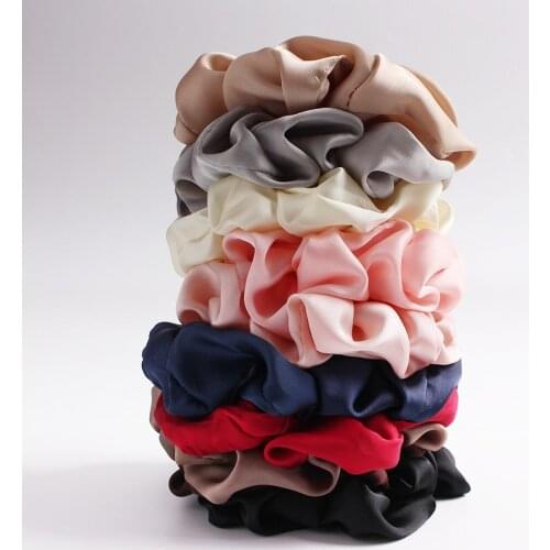 New Satin Hair Scrunchies Stretch Scrunchie Women Elastic Hair Bands Girls Headwear Solid Ponytail Holder Silky Haar Accessoires