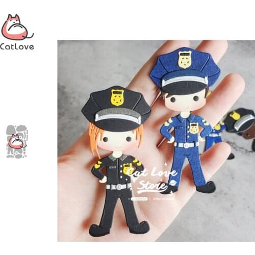 Catlove Police men woman Metal Cutting Dies Scrapbooking Mold Stencil Die Cuts Card Making DIY Craft Embossing New Dies For 2020