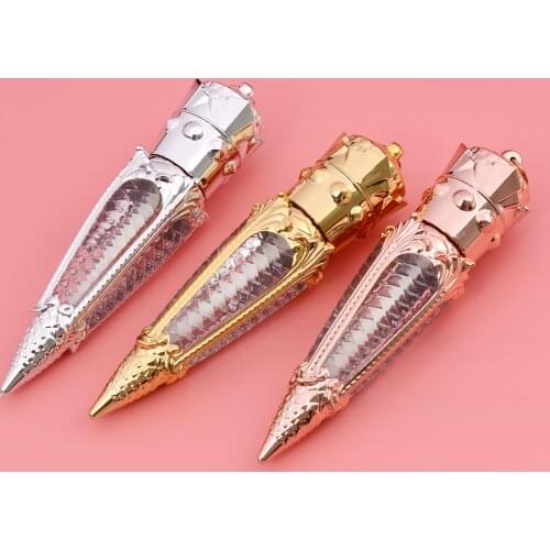 1PC 5ml Rose Gold Crown Plastic Lip Gloss Empty Tube Cosmetic Wand Lipgloss Packaging Container Gold Silver Empty Lip Tube New