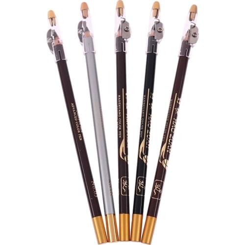 1 Pcs Waterproof Eye Brow Pencil Black Brown Grey Eyebrow Pen Long Lasting 5 Colors Enhancer Dye Tint Pen Long Lasting