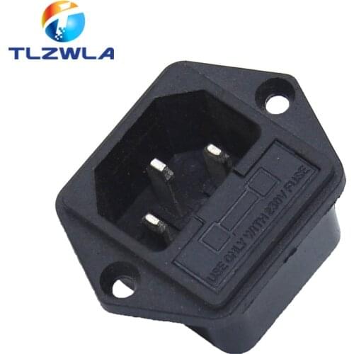 1pcs IEC inlet module AC power socket Gold-plated copper with fuse