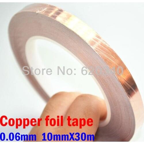 10MM X30M Copper foil tape Adhesive copper tape Shield Tape Single Conductive Film COPPER FOIL TAPE Strap