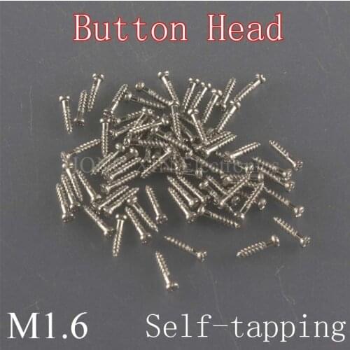 100pcs M1.6 Nickel Plated Carbon Steel Phillips Pan Head Self Tapping Screws M1.6*4.0/4.5/5.0/5.5/6.0/6.5/7.0/7.5