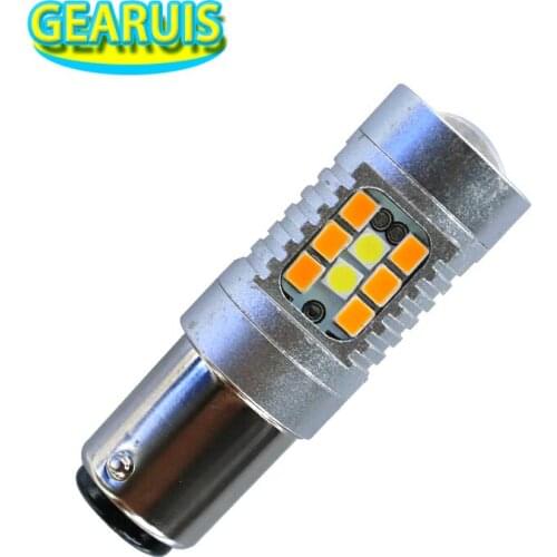 2pcs 1157 BAY15D P21/5W 28 SMD 2835 LEDs 7443 3157 Switchback LED Car Signal Lights Turn Parking Auto Led White Amber Dual Color