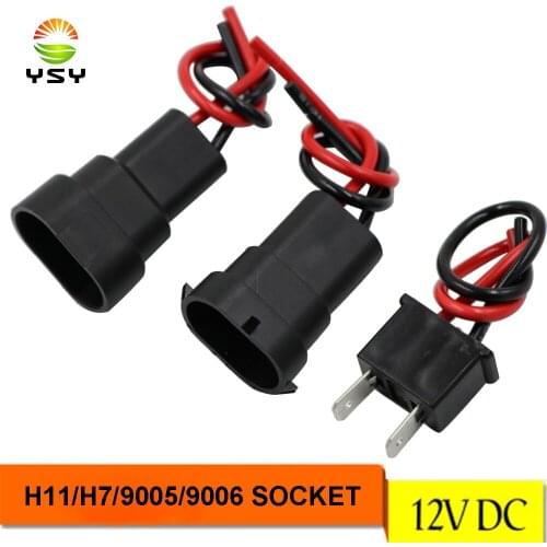 2pcs H11 H8 880 881 Male Adapter connector Wiring Harness 9005 9006 HB3 HB4 H7 Sockets Wire For Headlights Fog Lights Retrofit