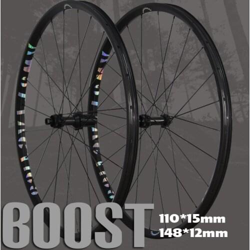 27.5/29er MTB Carbon Wheelset XC AM Bicycle Wheel Mtb Wheels Ratchet System Straight Pull Centrelock 3K Glossy Hubs