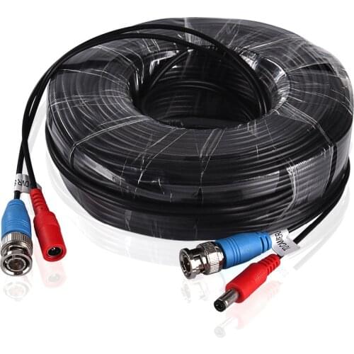 SANNCE 30M BNC Video Power Cable Black Surveillance Accessories Cables for CCTV TVI Camera DVR Security System 4PCS One Pack