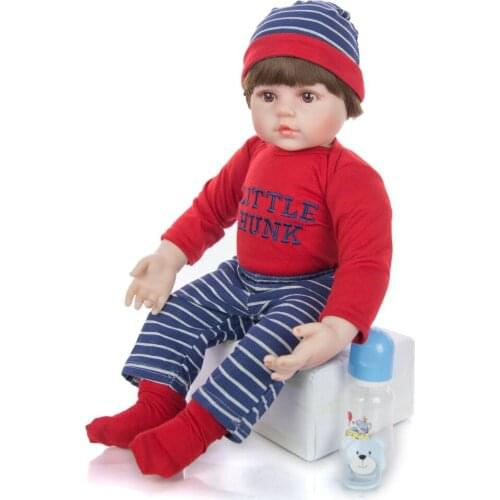 60 cm Lifelike Reborn Dolls Soft Silicone Vinyl Baby boy Toy For Kid Birthday Gift Boy Play House Boneca reborn bebe menino