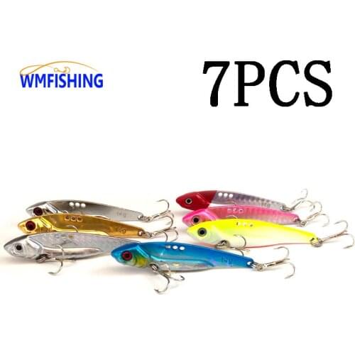 7pcs Metal Vib Blade Lure Sinking Vibration Baits 7g 10g 12g 14g 18g Artificial Vibe for Bass Pike Perch Fishing Lure Hard Baits