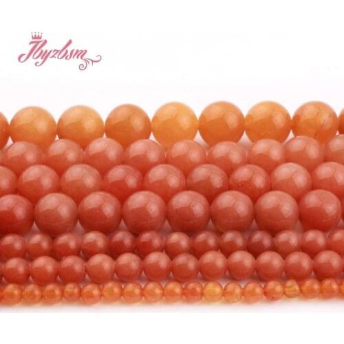 6/8/10/12mm Round Red Aventurine Jades Beads Smooth Loose Stone Beads For DIY Necklace Bracelets Earring Jewelry Making Str 15"