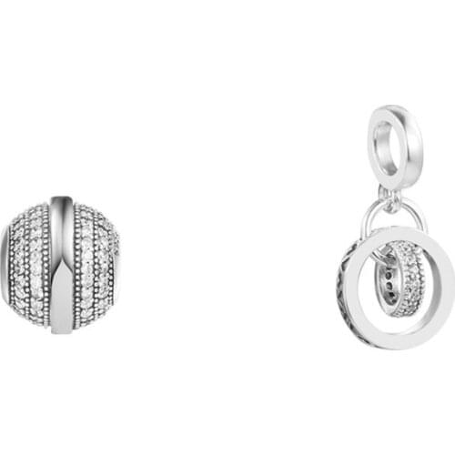 One Set New Valentines Day Sterling Silver Pendant Autumn Charm S925 Anniversary Bracelets Sparkling Beads for Jewelry Making