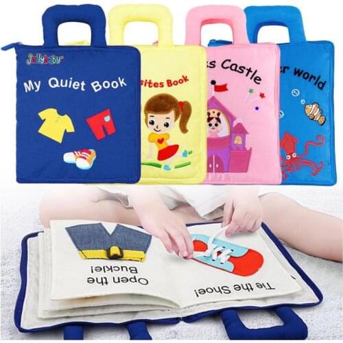 Baby Early Education Toy Cloth Book Montessori Toys 3D Puzzle Book English Learning Education Baby Toy For 0-2 Years Old Kids