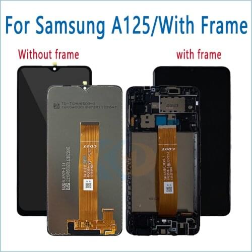 The LCD display is the original Samsung Galaxy A125 LCD touch screen, which is replaced by the Samsung A125 display assembly