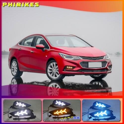 2Pcs DRL For Chevrolet Cruze 2016 2017 2018 Daytime Running Lights fog lamp cover headlight 12V Daylight signal for Chevy