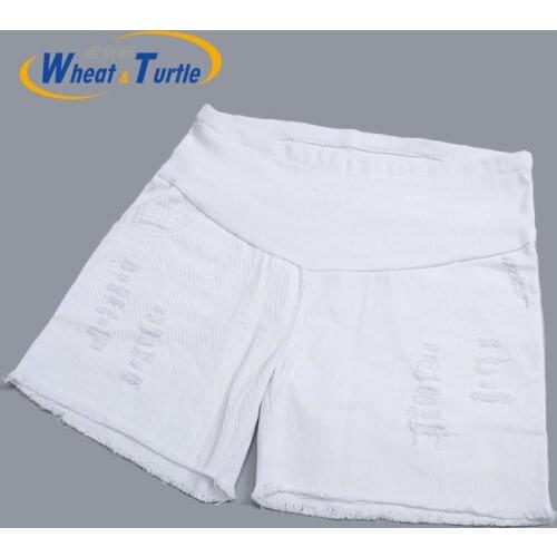 2020 Hot Sale Maternity Summer Short Pants Belly Care Maternity Shorts Ripped And Pocket Decorated Summer Short Hot Pants