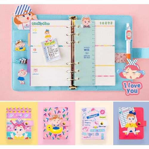 Cute Daily Notepad A6 Notebook Hand Ledger School Office Supplies Loose-leaf Schedule Book for Christmas Gifts