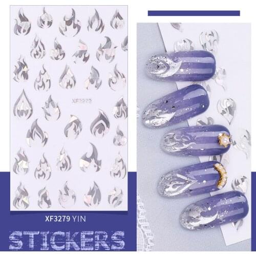 Fashion Foil for Nails Stickers Flame Polish Nail Decals Designer Multiple Colour Laser Symphony Manicure Sliders Sticker Decal