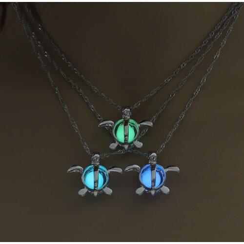 Fashion Sea Turtle Pendant Necklace Charm Glowing Necklace Cute Luminous Jewelry Choker Gift For Women Necklace
