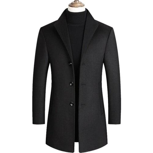 Men Wool Blends Coats Autumn Winter New Solid Color High Quality Mens Wool Jacket Luxurious Brand Clothing M-4XL