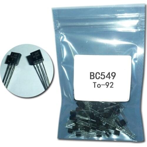 100pcs/lot BC549 to92 NPN transistor assortment set transistor npn TO-92 power transistor kit 0.1A 30v DIP transistors assorted