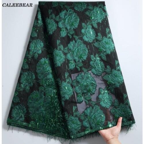 Latest Design African Organza Lace Fabric French Tulle Jacquard Brocade Lace African Mesh Lace Fabrci For Party Dress S2275