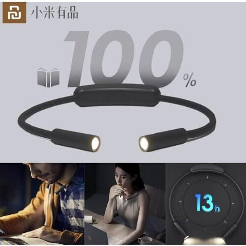 New Youpin Portable Neck Book Light Flexible Reading Light USB Rechargeable Night 2 Adjustable Lamp Outdoor Camping Night Lights