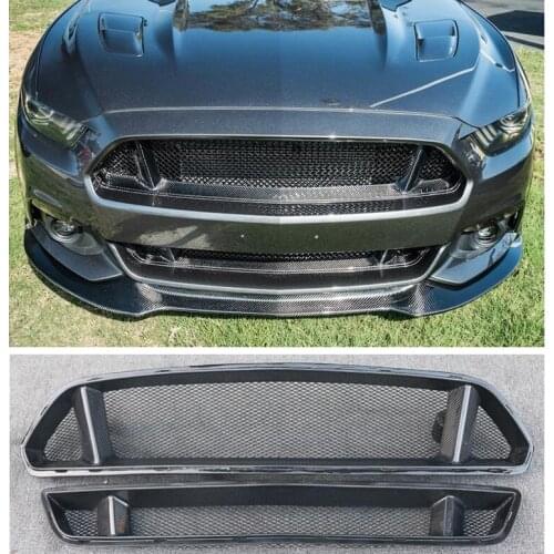 High quality Carbon fiber Mesh Grille Trim Racing Grills Fits For Ford Mustang 2015 2016 2017