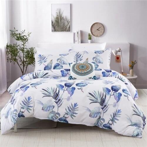 Luxury Flora Duvet Quilt Cover Set Single Double Leaf Flower Printed Bedding Set Twin Queen King Size Bed Linen For Girls Adults