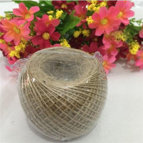Christmas Decor 100 Meter - Natural Textured Hessian Jute Twine String 1mm 1-Ply for Wedding ,Gift Wrapping Decoration AA7920