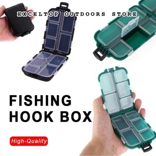Fishing Hooks 10 Lattice Pocket Storage Case Flying Fishing Tackle Box Fishing Spoon Hook Bait Storage Box Fishing Accessories