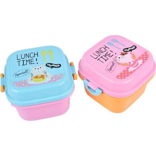 Cartoon Healthy Plastic Lunch Box Microwave Oven Lunch Bento Boxes Food Container Dinnerware Kid Childen Lunchbox