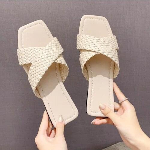 New Summer Fashion Design Weave Women Sandals Flat heels Ladies Sandals Open Toe Shoes Colorful Candy Colors Sweet yellow pur