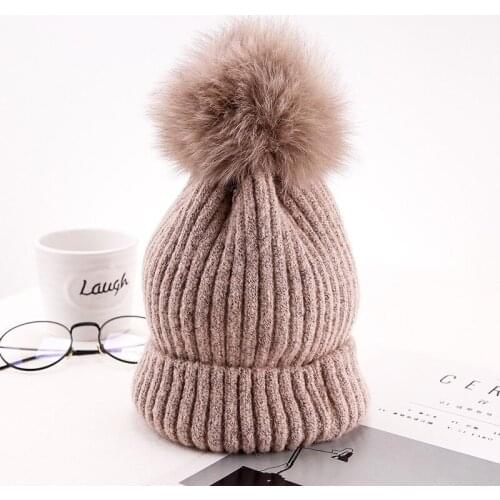 Hats Woman Winter Wool Hat Fox Hair Bulb Wool Hat Lovely Mao Qiumao Keep Warm All-match Tide Knitting Hat