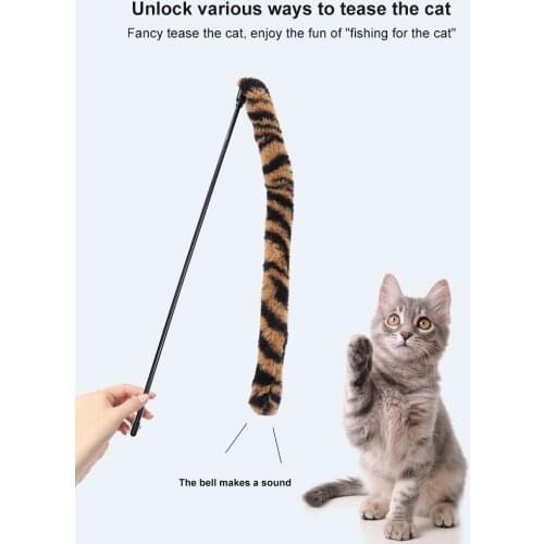 Cat Toy Simulation Animal Tail Cloth Strip Cat Teaser Wand Cat Interactive Toy Funny Cat Stick Pet Cat Supplies Cat Accessories
