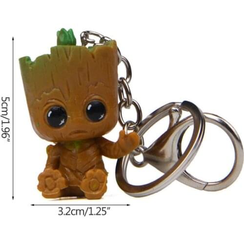 Home Decoration Ornaments Groot Miniature Figurines Cute Baby Tree Keychain Accessories Decorations Gift Hogar Moderno