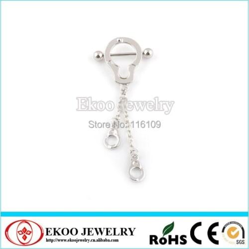 Dangling Handcuff Nipple Ring body jewelry