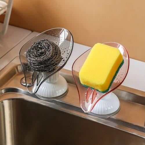 Rotatable Suction Cup Soap Box Drain Rack Bathroom Storage Soap Dish Tray Kitchen Organizer Sponge Holders Double Drain Shelf