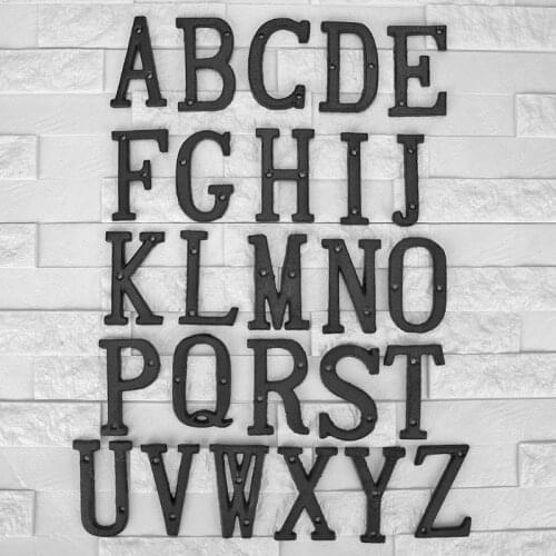 Iron Letters Alphabet Craft Cast House Sign Doorplate DIY Cafe Wall Decoration Metal Ornament