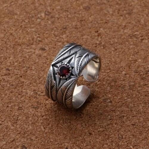 925 sterling silver feathers Vintage adjustable toe friendship Ring for men women fine jewelry