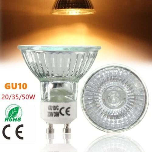 10pcs/lot Halogen Bulb GU10 20W 35W 50W Lamp Bulbs Warm White Light LED Bulb Replacement for Recessed Track Lighting AC220-240V