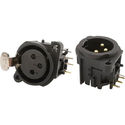 10Pcs XLR 3 Pin Panel Mount Chassis Male Female Plug Socket PCB Connector Square Shape 3 Pole XLR Adapter