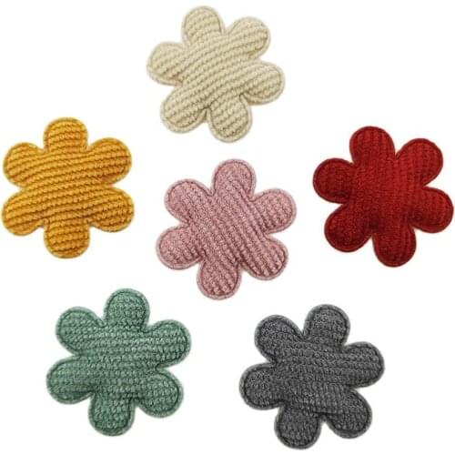 50Pcs/Lot 3.3CM Padded Flower Applique For DIY Clothes Hat Headwear Patch Sewing Crafts Gloves Leggings Socks Decor