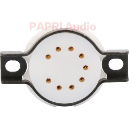 10PCS CMC PTFE 9Pin Tube Socket B9A Gold Plated Brass Feet Vacuum Tube Audio DIY For 12AT7/ECC81 12AU7/ECC82 12AX7/ECC83