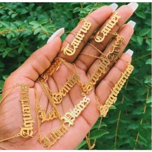 Astrology Aries Zodiac Necklace Jewelry For Women Men Constellation Taurus Leo Necklace Gold Stainless Steel Necklace Jewelry